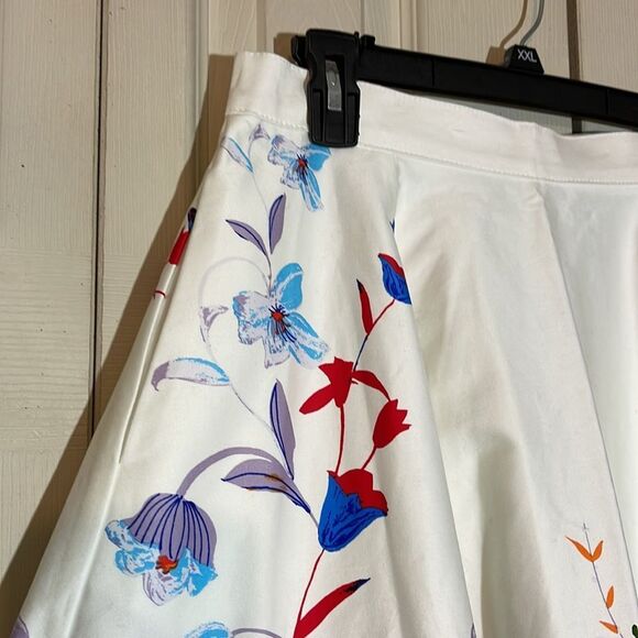 Vintage Petrune of Ithaca White Floral Circle Skirt New With Tags Large L Rare - Picture 4 of 16